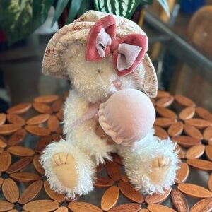 Boyds Bears Plush White Cat w/Ice Cream Cone Purrcilla P. Sugarcone 12" Tall